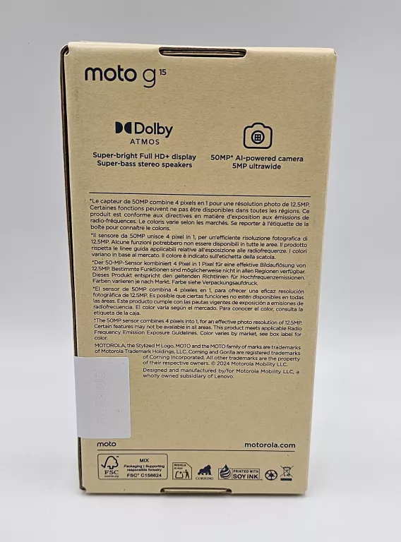 TELEFON MOTOROLA MOTO G15 8/128GB KOMPLET - PLOMBA! - GW!