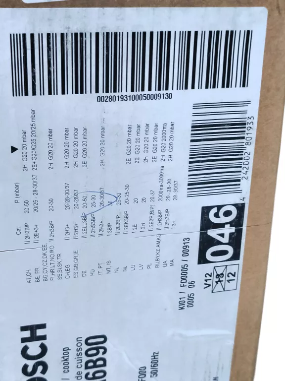 PŁYTA GAZOWA BOSCH PPP 6A6B90 7500W FLAMESELECT