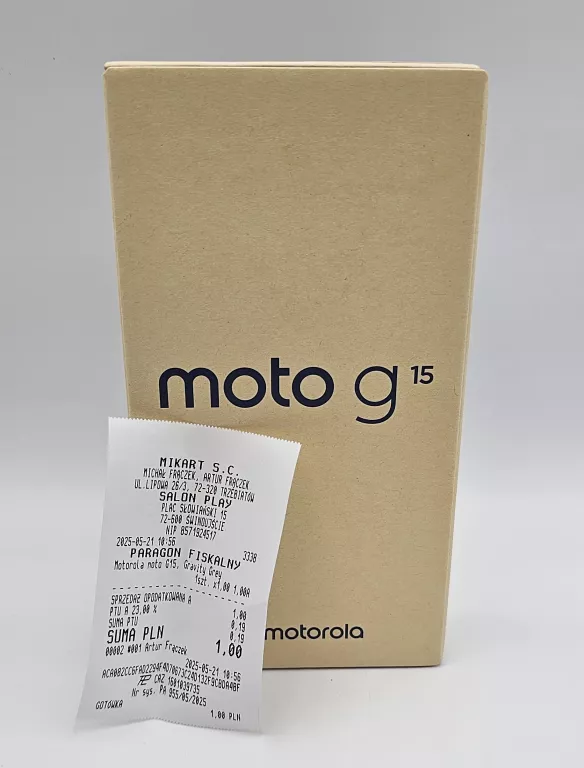 TELEFON MOTOROLA MOTO G15 8/128GB KOMPLET - PLOMBA! - GW!