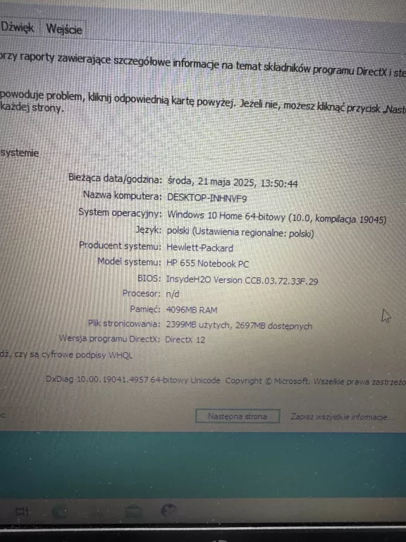 LAPTOP HP 655 15.6` WIN10/AMD E2-1800/4GB/120GB