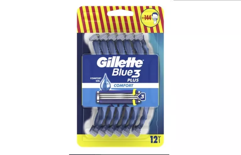 GILLETTE BLUE3 PLUS COMFORT, MASZYNKI JEDNORAZOWE, 12 SZTUK