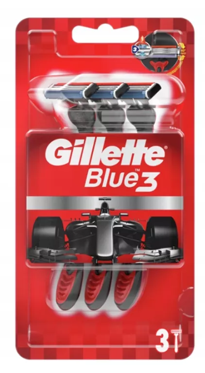 GILLETTE BLUE3 RED JEDNORAZOWA MASZYNKA DO GOLENIA DLA MĘŻCZYZN, 3 SZT.