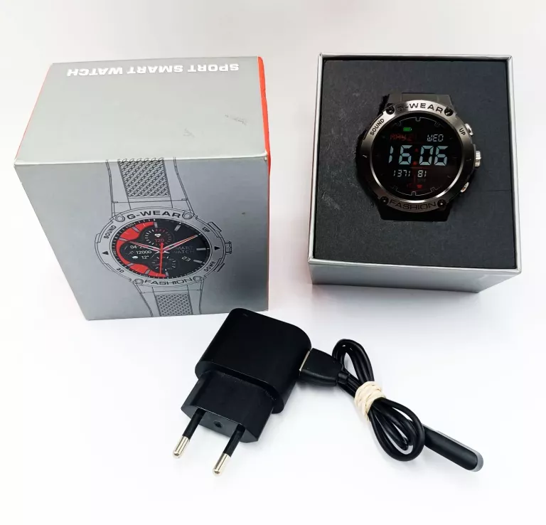 ZEGAREK SMARTWATCH CZARNY MĘSKI GAWEAR K28N KOMPLET