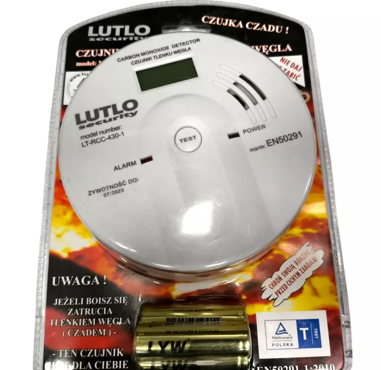 CZUJNIK DYMU CZADU TLENKU WĘGLA DETEKTOR CZUJNIK LCD CZUJNIK ALARM WYKRYWA