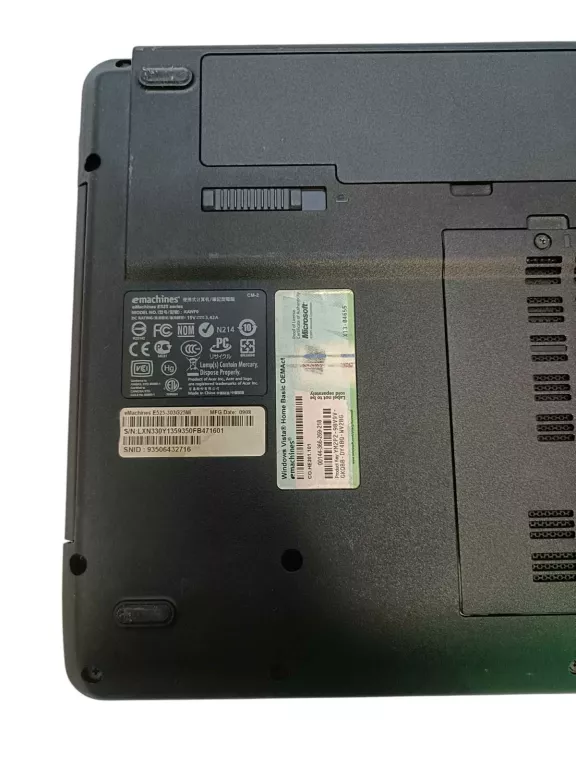 LAPTOP EMACHINES E525 3GB RAM