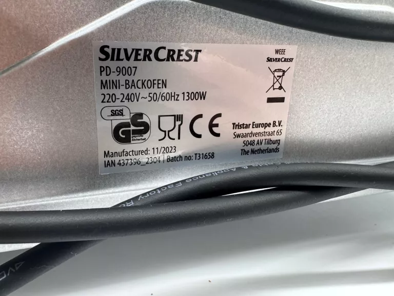 MINI PIEKARNIK SILVERCREST MINI OVEN SGB 1200 B5, 1300 W KPL BDB STAN