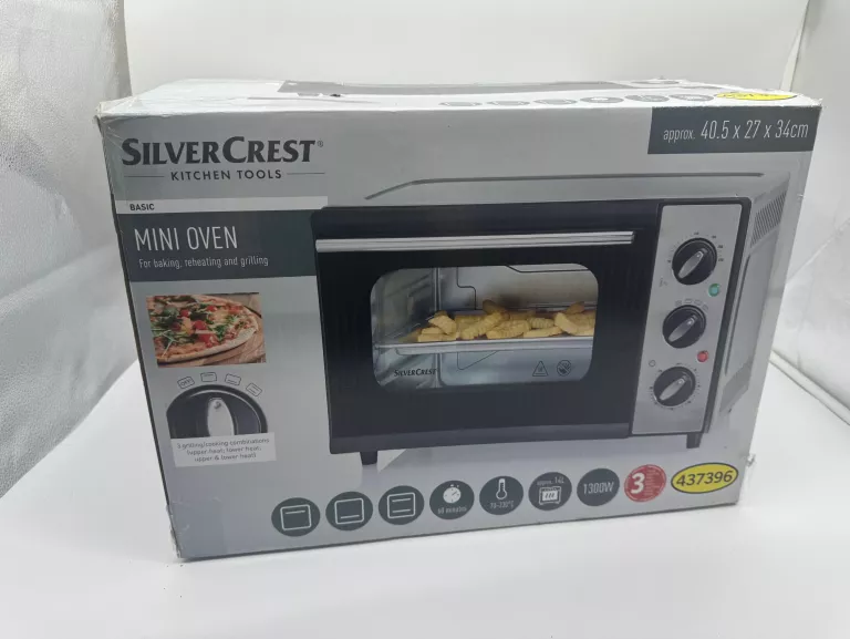 MINI PIEKARNIK SILVERCREST MINI OVEN SGB 1200 B5, 1300 W KPL BDB STAN