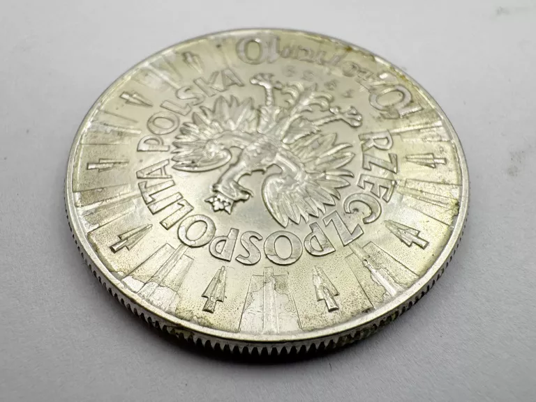 MONETA SREBRNA AG750 22,00G 10 ZŁOTYCH 1939 JÓZEF PIŁSUDSKI