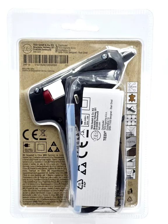 PISTOLET DO KLEJU NA GORĄCO TEDI + KLEJ, KOMPLET