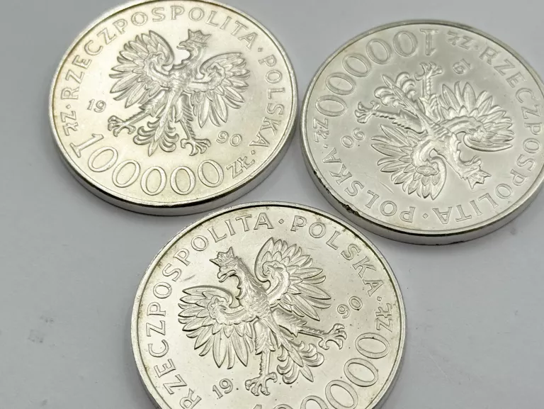 MONETA SREBRNA AG999 1 UNCJA 31,10G SOLIDARNOŚĆ 1990R 100000ZŁ