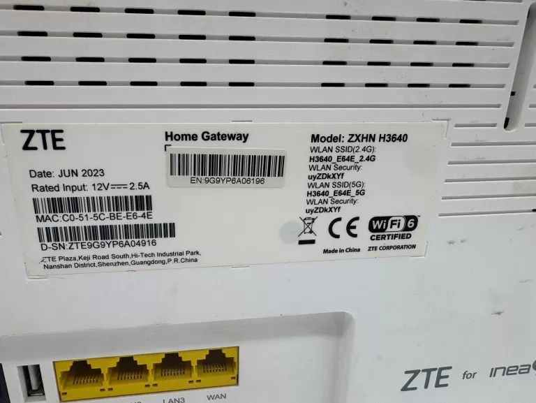 ROUTER PRZEWODOWY INEA ZXHN H3640