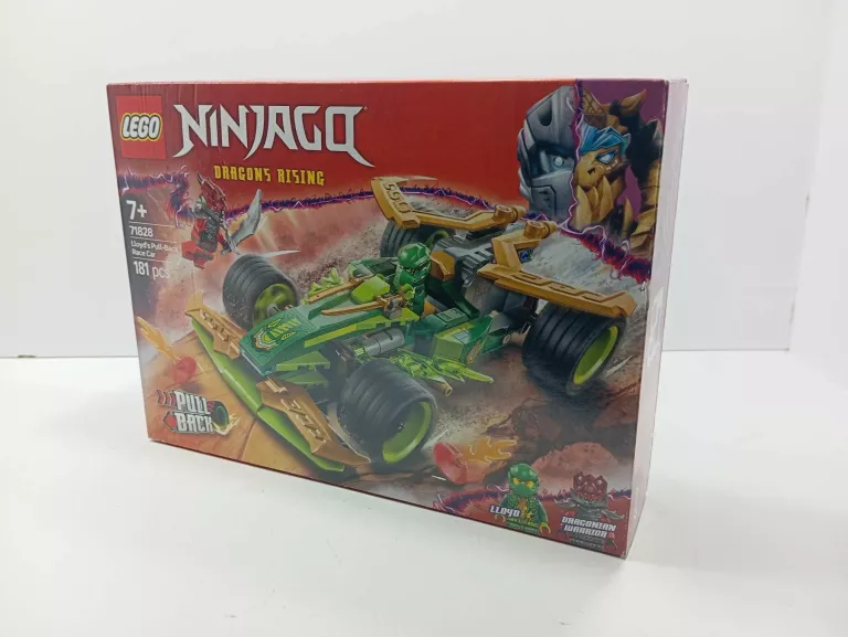 LEGO NINJAGO SAMOCHÓD WYŚCIGOWY LLOYDA Z NAPĘDEM TYPU PULL-BACK 71828