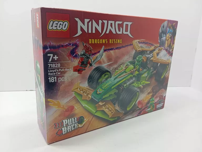 LEGO NINJAGO SAMOCHÓD WYŚCIGOWY LLOYDA Z NAPĘDEM TYPU PULL-BACK 71828