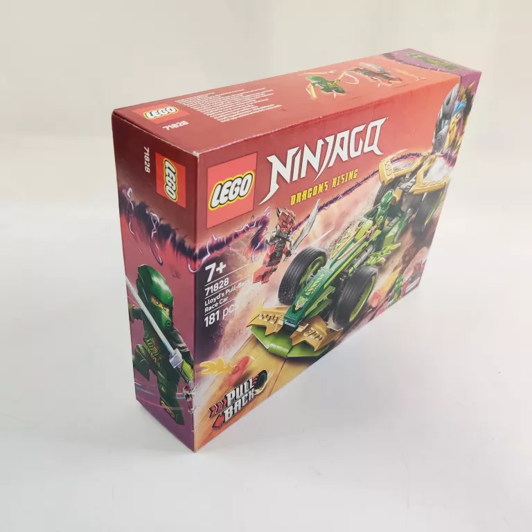 LEGO NINJAGO SAMOCHÓD WYŚCIGOWY LLOYDA Z NAPĘDEM TYPU PULL-BACK 71828