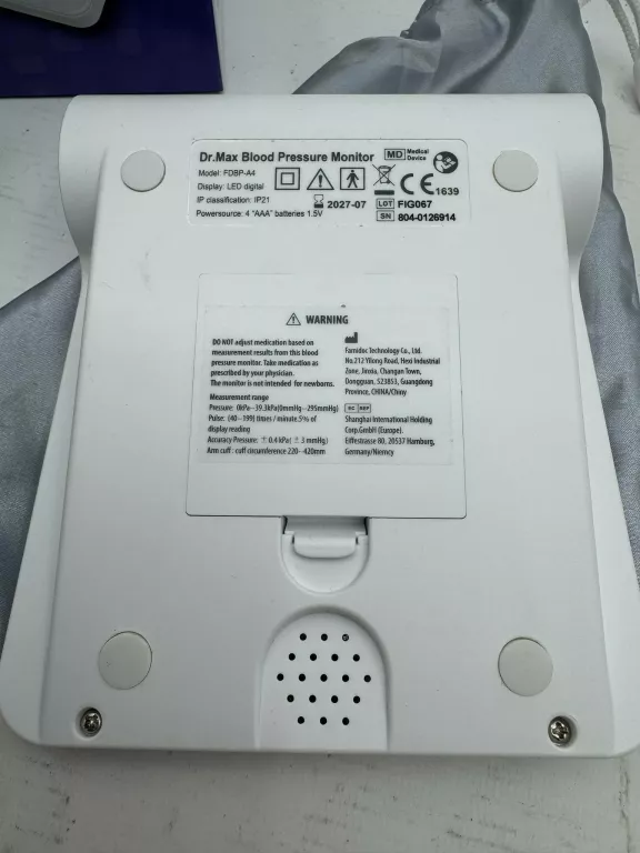 DR.MAX BLOOD PRESSURE MONITOR NARAMIENNY 1