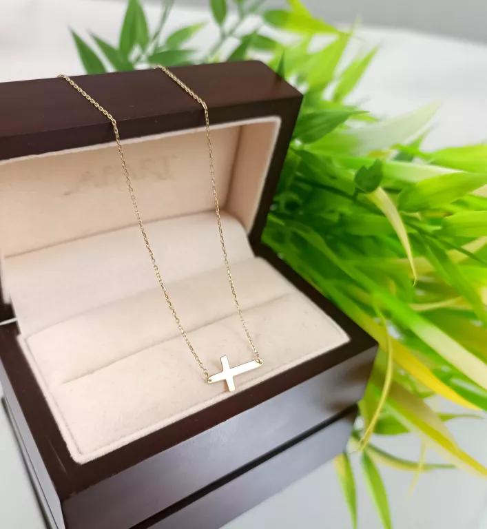 PIĘKNY ZŁOTY ŁAŃCUSZEK Z KRZYŻYKIEM 1,12 G 585