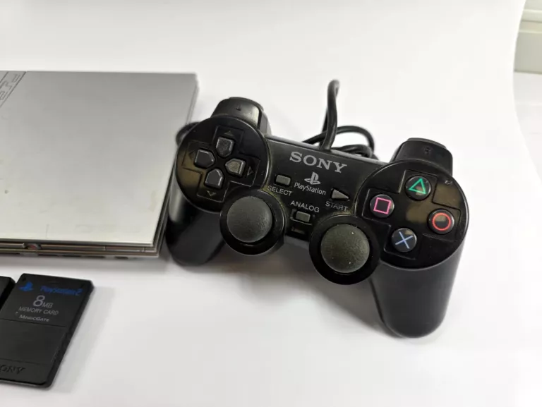 KONSOLA SONY PLAYSTATION 2 SLIM SZARA ZESTAW