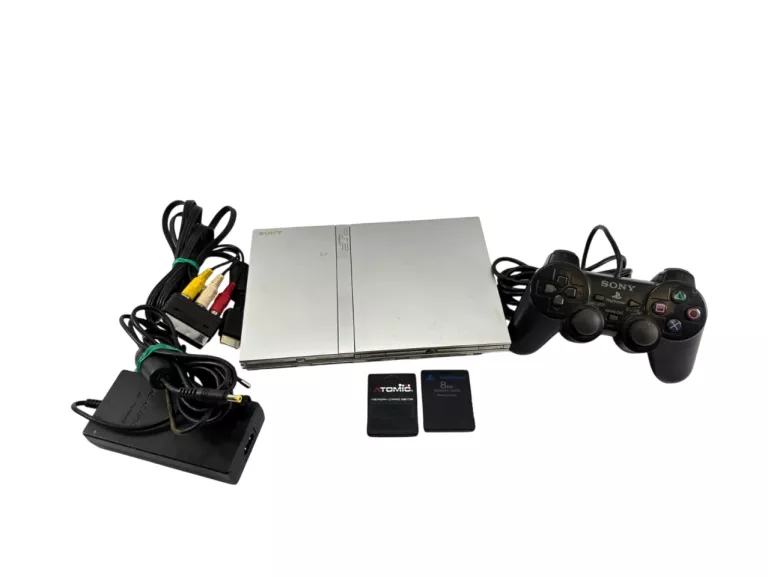 KONSOLA SONY PLAYSTATION 2 SLIM SZARA ZESTAW