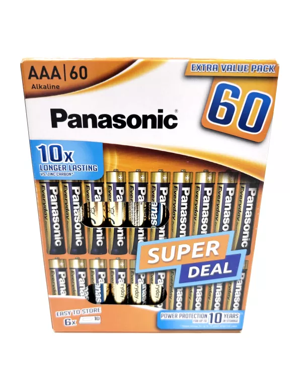 BATERIE ALKALICZNE PANASONIC AAA (R3) 60 SZT.