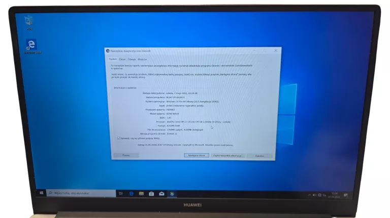 LAPTOP HUAWEI MATEBOOK D15 8GB/I3/WIN10/256GB !OPIS!