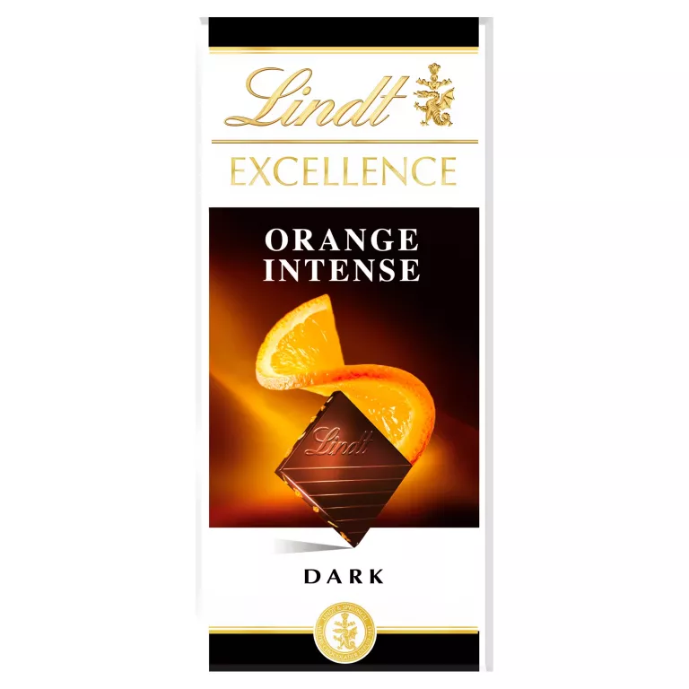 LINDT EXCELLENCE ORANGE INTENSE GORZKA CZEKOLADA Z POMARAŃCZĄ I PŁATKAMI M