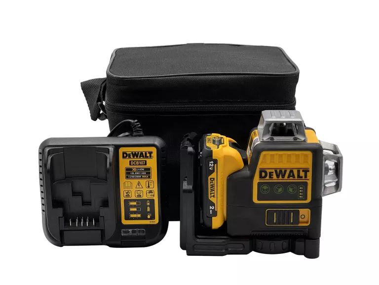 LASER KRZYŻOWY DEWALT DW089LG 30M 3X360 2023R + AKU. 2.0AH 2024R + ŁAD.