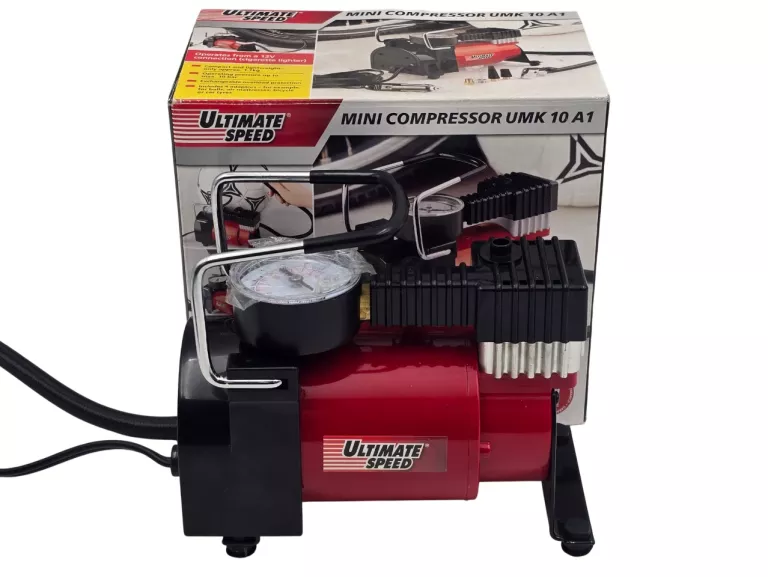 MINI KOMPRESOR SPRĘŻARKA SAMOCHODOWA ULTIMATE SPEED UMK 10 A1 - JAK NOWA
