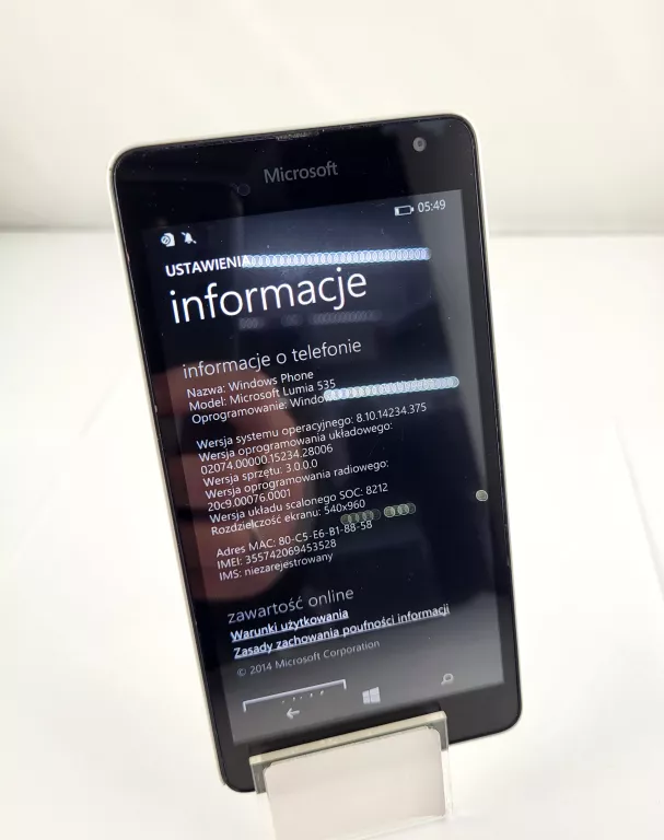 TELEFON MICROSOFT LUMIA 535 1/8GB 5"