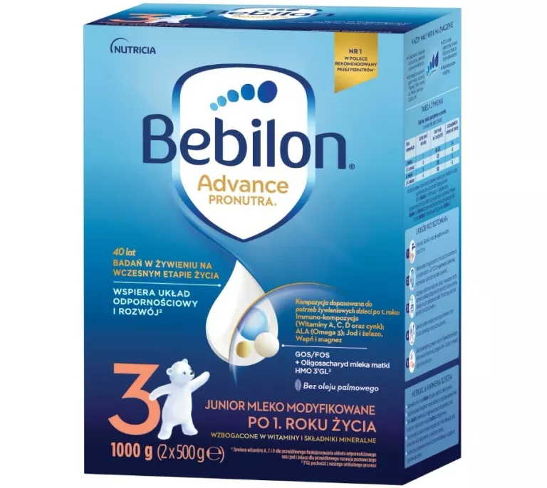 MLEKO MODYFIKOWANE BEBILON 3 ADVANCE PRONUTRA NASTĘPNE 1000 G