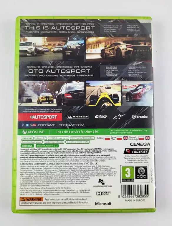 GRA NA XBOX 360 GRID: AUTOSPORT