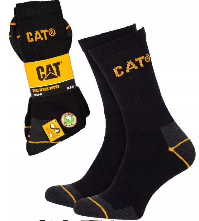 SKARPETKI CATERPILLAR SKARPETY BAWEŁNA ROBOCZE NA CODZIEŃ CAT DŁUGIE 43-46