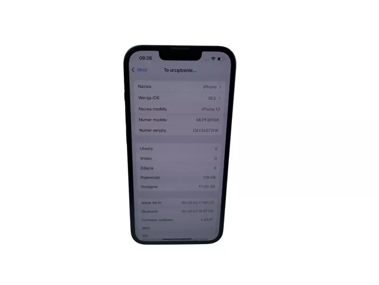 TELEFON APPLE IPHONE 13 128GB 95% BATERII PÓŁNOC