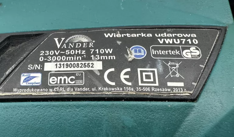 WIERTARKA VANDER VWU709