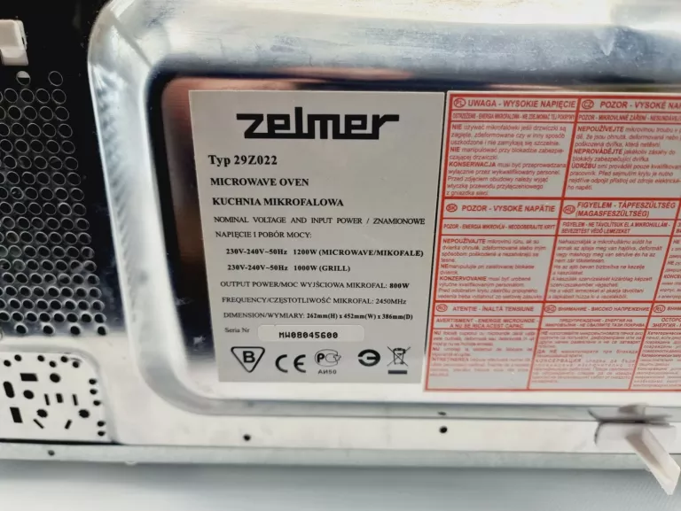 MIKROFALÓWKA ZELMER ZMW3100X (29Z022)
