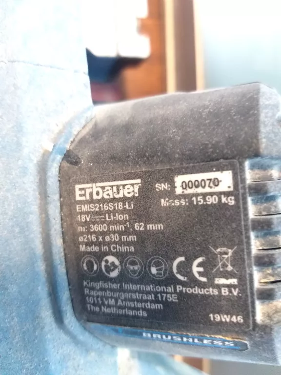PIŁA UKOŚNICA ERBAUER EMIS216S18-LI BATERIA ŁADOWARKA