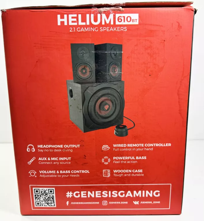 BARWNE GŁOŚNIKI KOMPUTEROWE GENESIS HELIUM 610BT