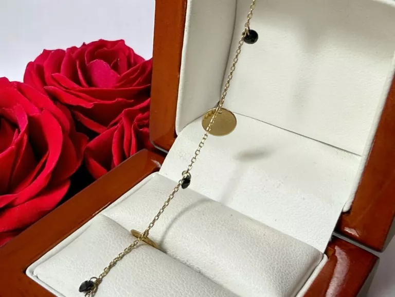 ŚLICZNA BRANSOLETKA CELEBRYTKA KÓŁKA KAMIENIE 1,42G