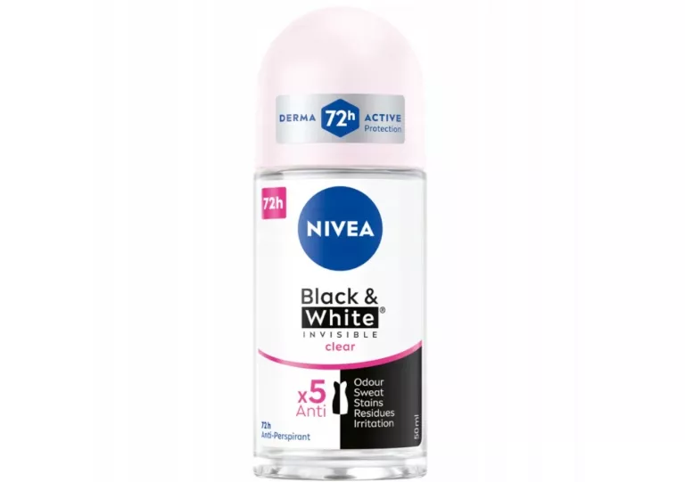 ANTYPERSPIRANT NIVEA INVISIBLE CLEAR BLACK&WHITE DAMSKI KULKA ROLL-ON 50ML