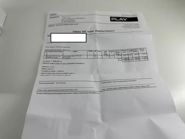 XIAOMI REDMI NOTE 14 PRO 5G 8/256 KOMPLET GWARANCJA PLAY