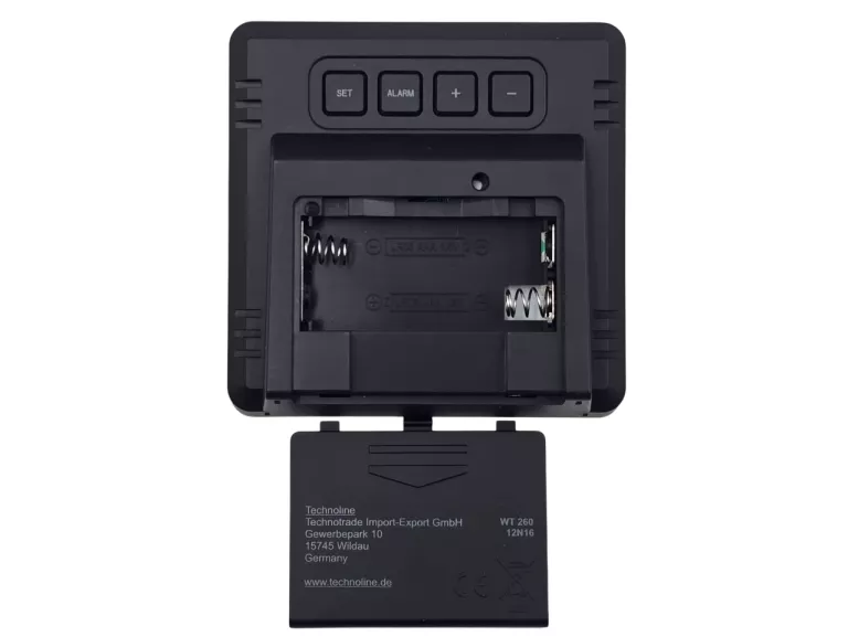 ZEGAREK CYFROWY TECHNOLINE WT 260 RADIOBUDZIK TERMOMETR CZARNY - JAK NOWY!