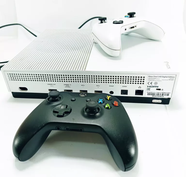 KONSOLA XBOX ONE S ALL DIGITAL / KABEL ZASILAJĄCY / 2X PAD
