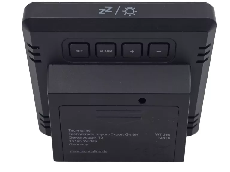 ZEGAREK CYFROWY TECHNOLINE WT 260 RADIOBUDZIK TERMOMETR CZARNY - JAK NOWY!