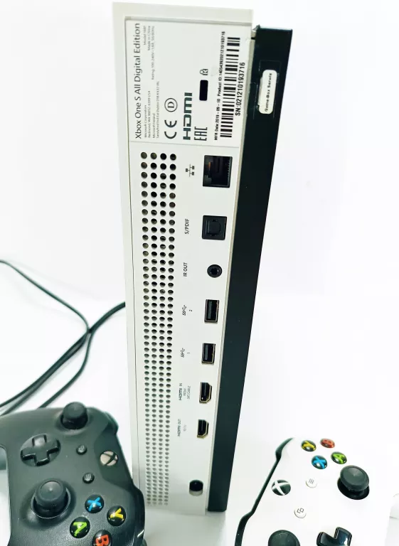 KONSOLA XBOX ONE S ALL DIGITAL / KABEL ZASILAJĄCY / 2X PAD