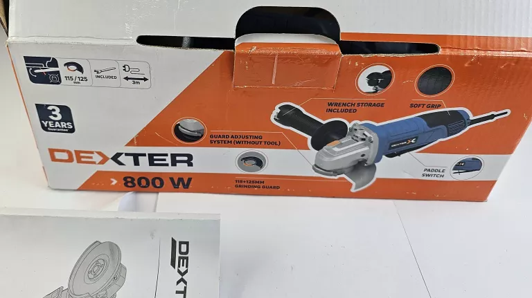 SZLIFIERKA KĄTOWA DEXTER 800AG2-125.5 KOMPLET