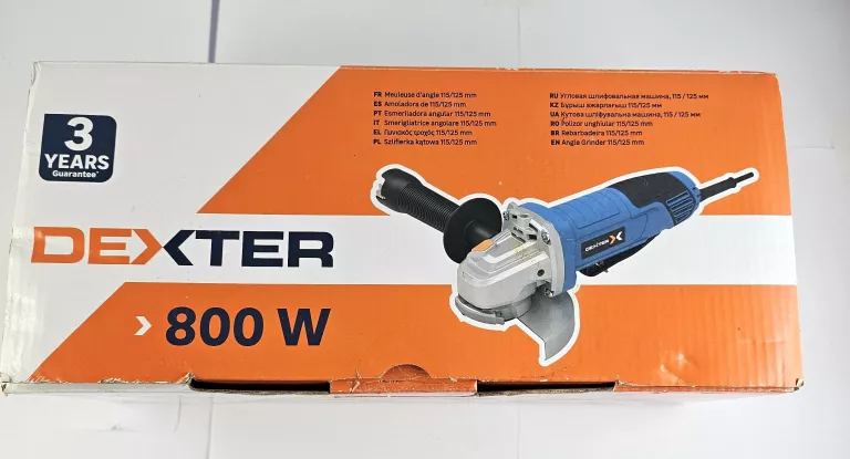 SZLIFIERKA KĄTOWA DEXTER 800AG2-125.5 KOMPLET