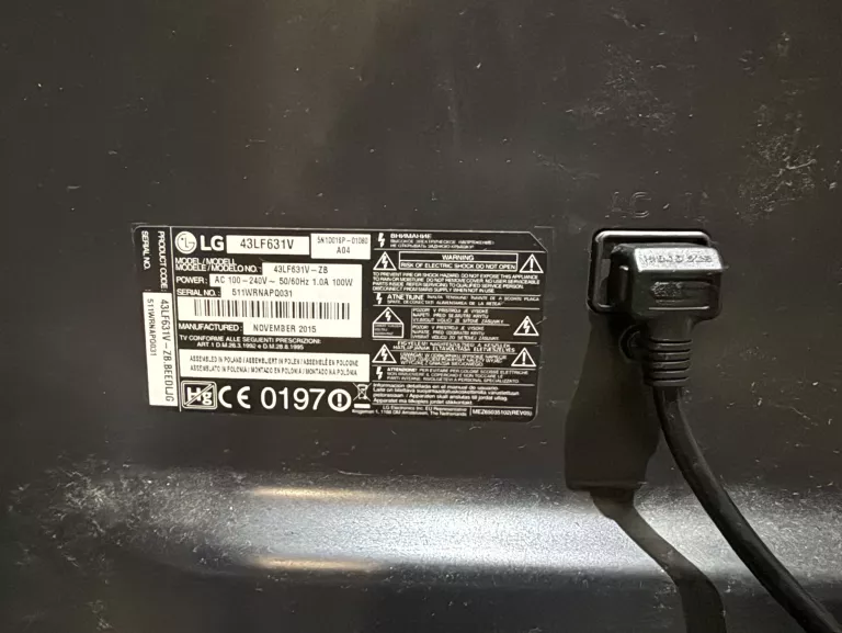 TELEWIZOR LG 43LF631V + PILOT