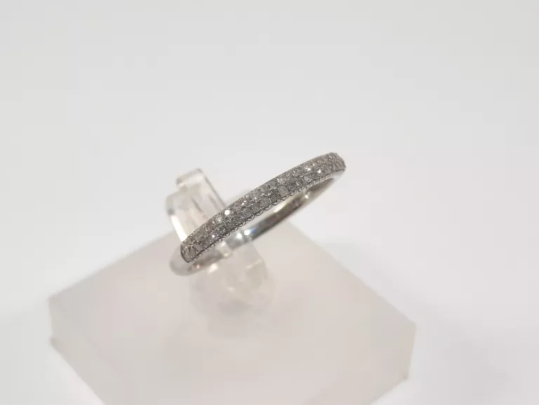 ZŁOTY PIERŚCIONEK DIAMENTY BIAŁE ZŁOTO 0.15 CT P375 1.40G R14
