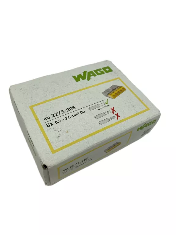 WAGO 2273-205 SZYBKOZŁĄCZKA ZŁĄCZKA DO DRUTU PUSH WIRE 5X0,5-2,5MM2 100 SZ