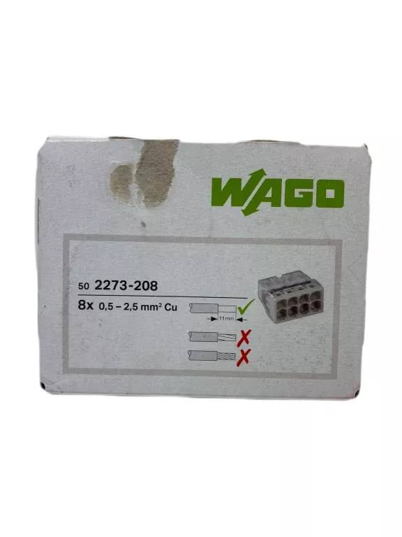SZYBKOZŁĄCZKA WAGO 8X0,5 DRUT 2273-208 50SZT