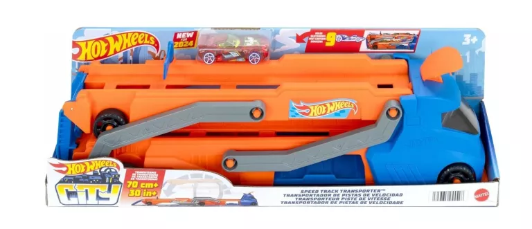 HOT WHEELS CITY MIEJSKI TRANSPORTER AUTEK TOR WYŚCIGOWY Z WYRZUTNIĄ + AUTK
